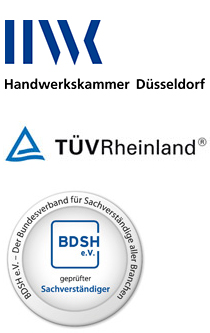 Zertifizierungen HWK, TÜV Rheinland, BDSH